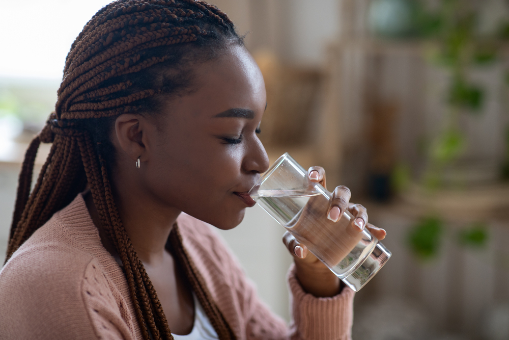 Lady drinking water